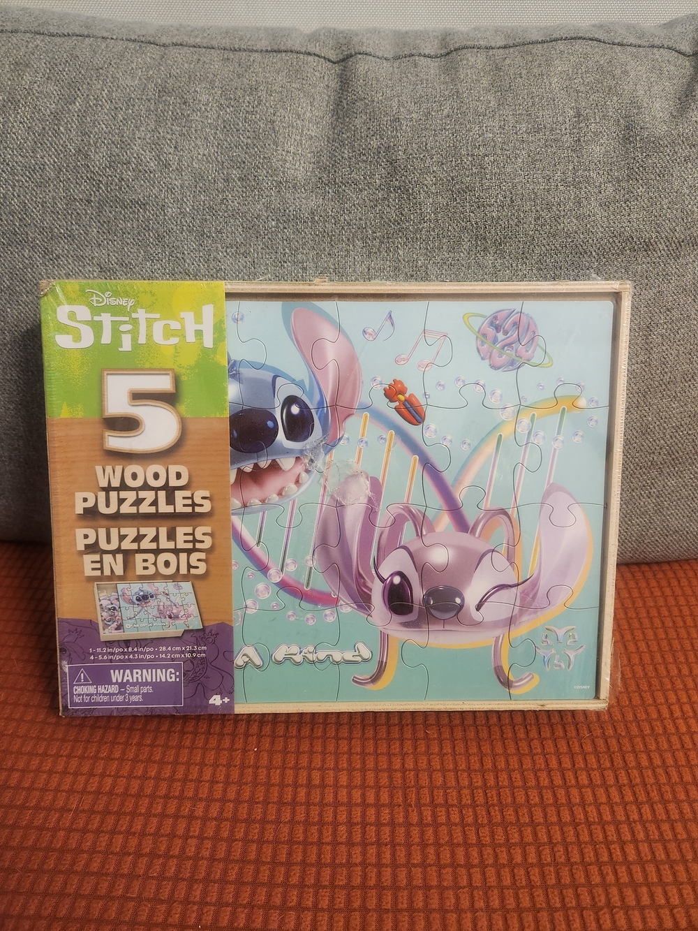Disney Stitch Wood Puzzle Set - Purple & Blue